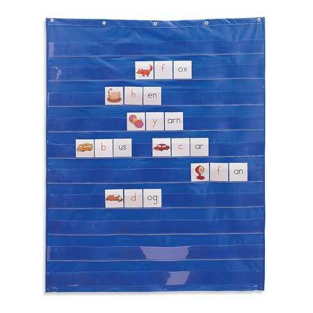 LEARNING RESOURCES Standard Pocket Chart, 33.5" x 42", Blue 2206